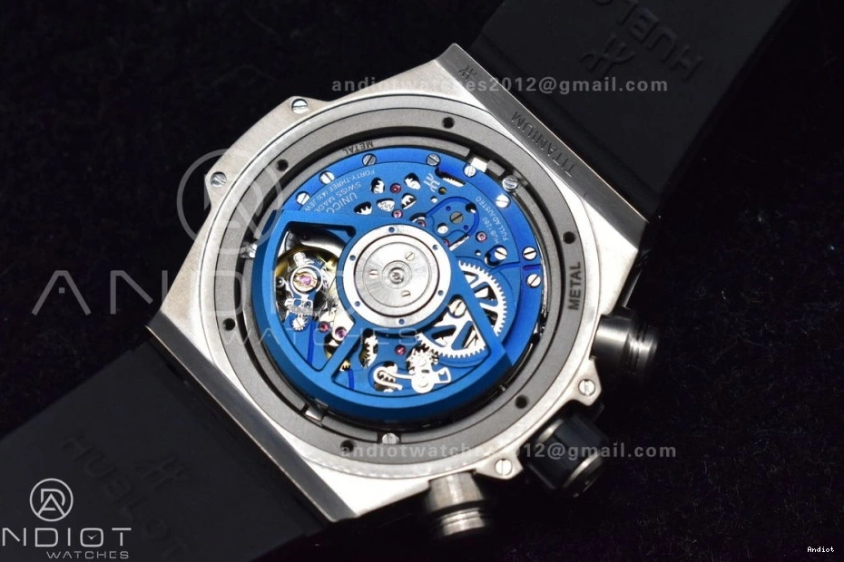 Edition Blue Strap Skeleton Titanium 1:1 Big on Unico Best A1280 Hublot Rubber Dial ZF Blue Bang 0514